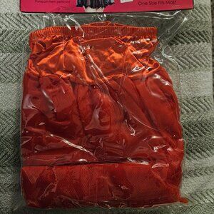 NEW RED Petticoat w/ pom pom hem RAVE EDC